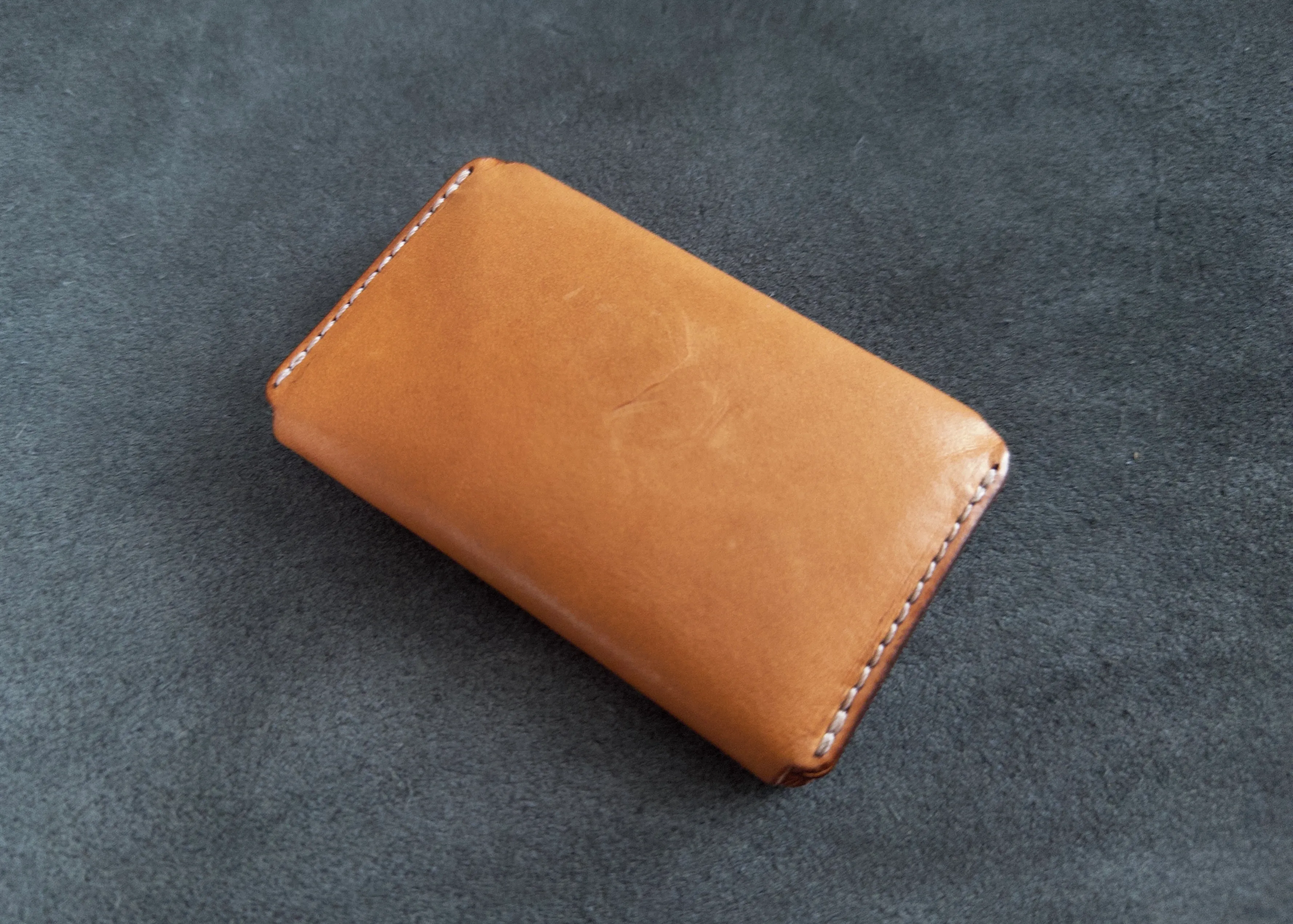 Backside view of the wallet with subtle scratching